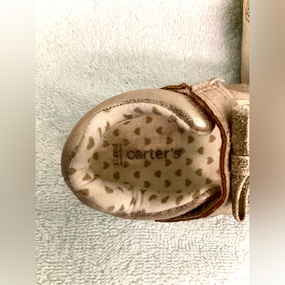 Carters Gold Shoes with Bows - Picture 7 of 12